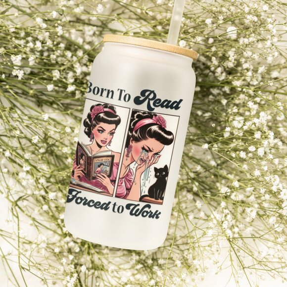 Born to Read Forced to Work, Funny Book Lover Tumbler, Bookish Gift, Spicy Books - Picture 2 of 6